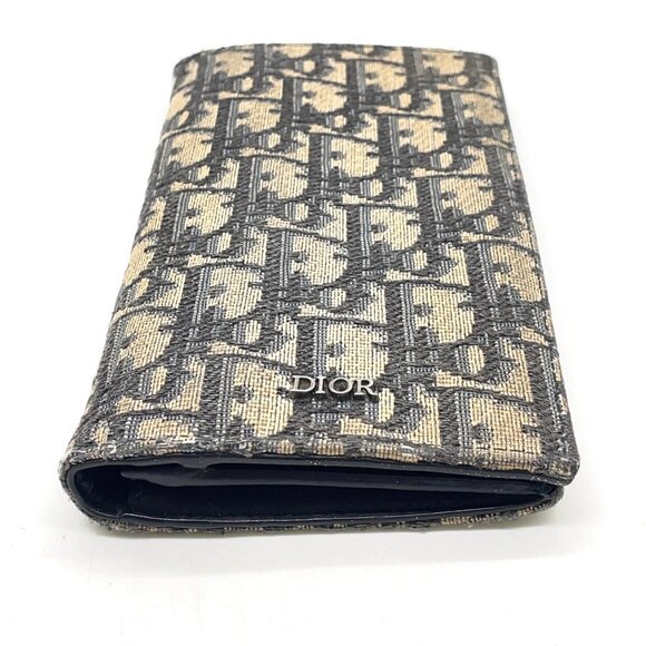 $1295 Authentic CHRISTIAN DIOR Made in ITALY Unisex Blue Bifold Long Wallet - Picture 9 of 13
